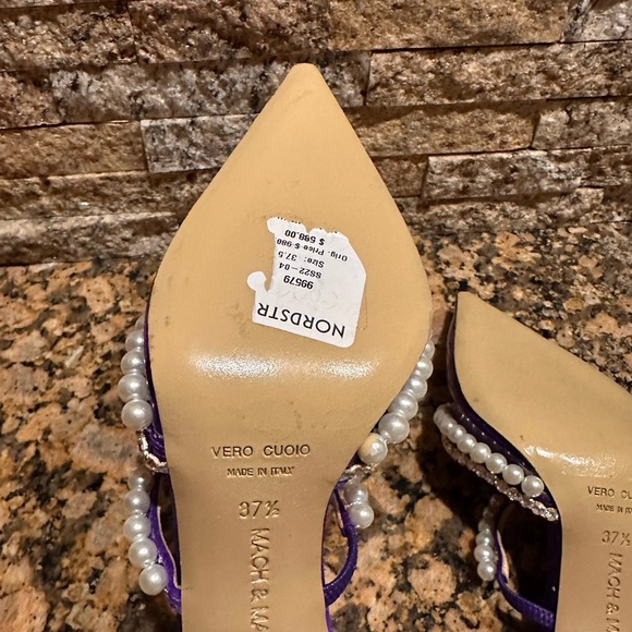 Mach & Mach Diamond of Elizabeth Imitation Pearl Pointed Toe Mule - Picture 9 of 9